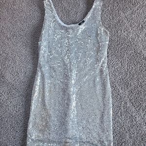 Silver sequin dress